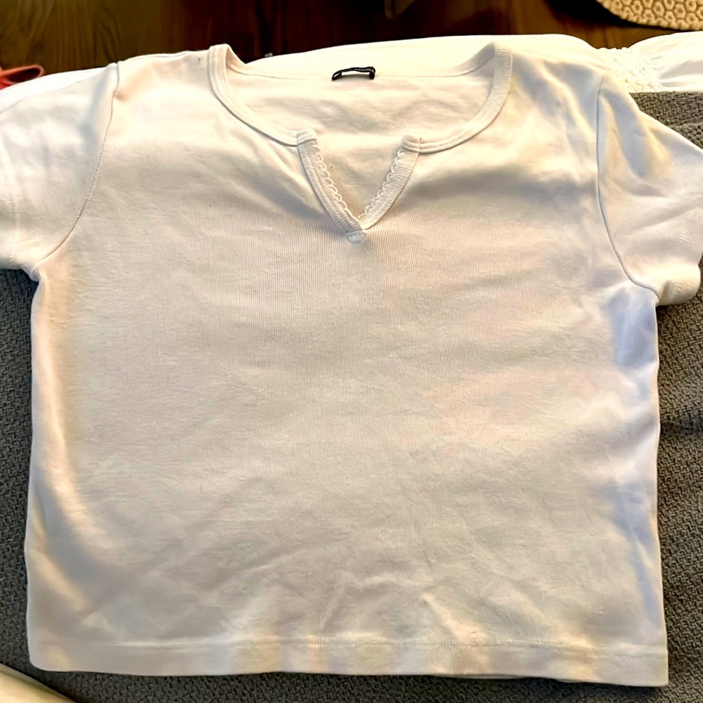 white crop top